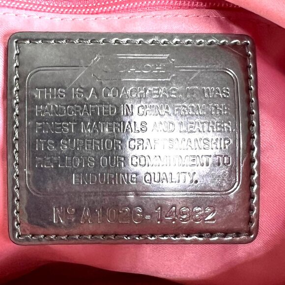 Coach Poppy Groovy Shoulder Bag Pink Orange Signature Pop Art Canvas Keychains - Picture 12 of 14